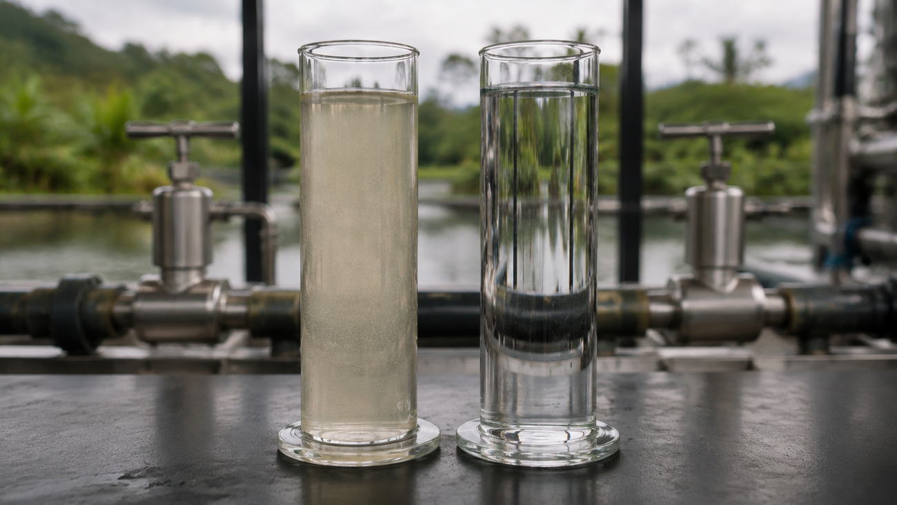 Comparación visual de dos muestras de agua / Visual comparison of two water samples