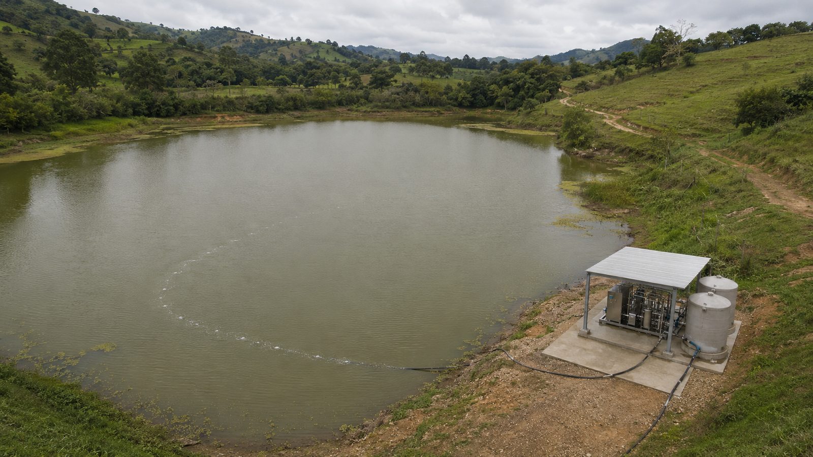 Cuerpo de agua bajo tratamiento — Estado inicial / Water body under treatment — Baseline