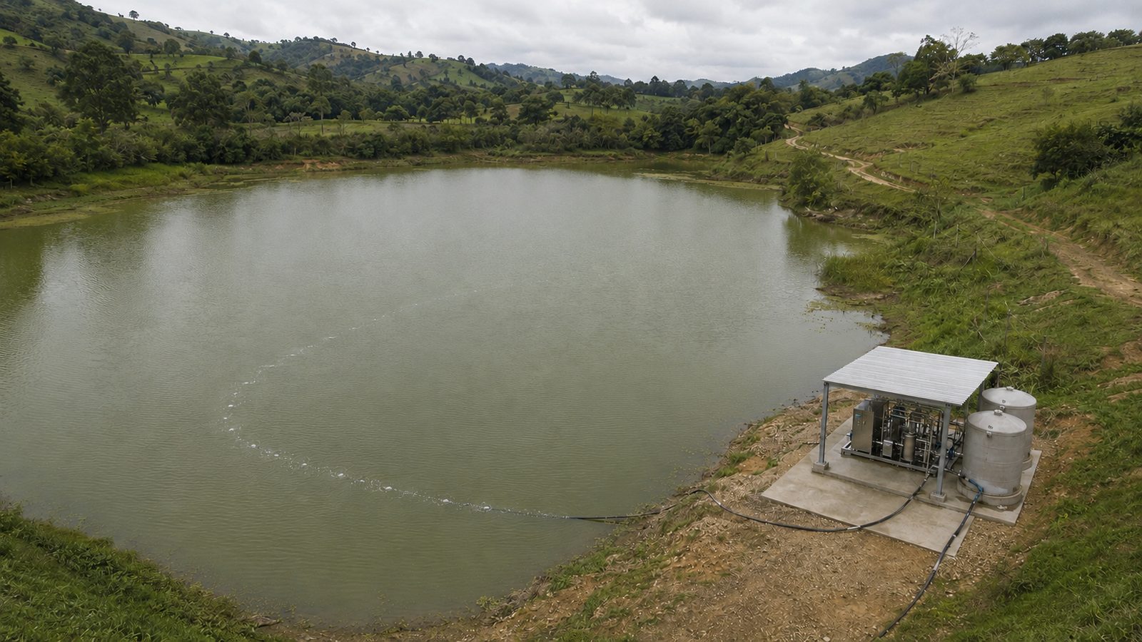 Cuerpo de agua bajo tratamiento — Mes 1 / Water body under treatment — Month 1